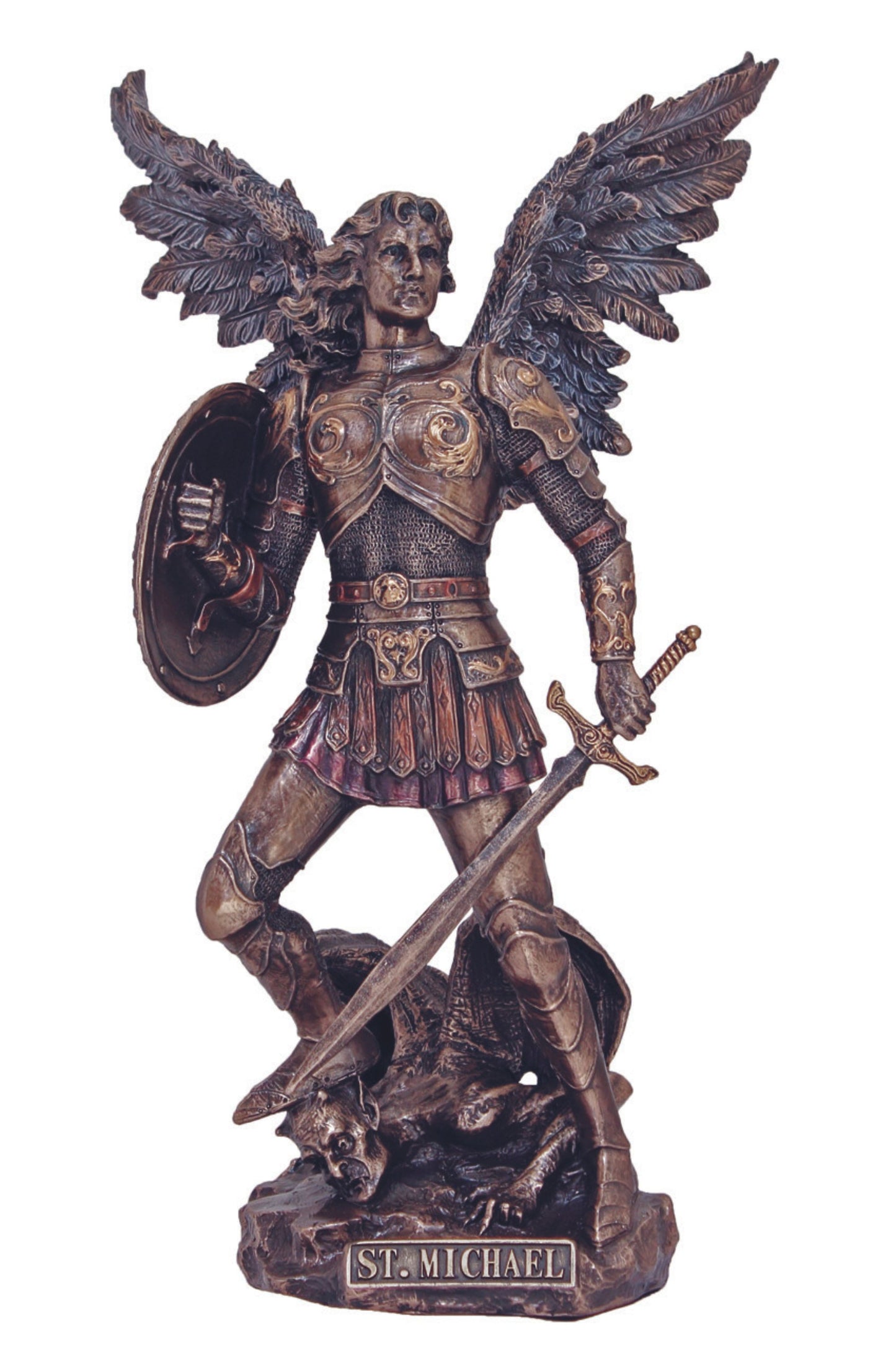 SR-76311 Archangel Michael in Cold Cast Bronze 9"