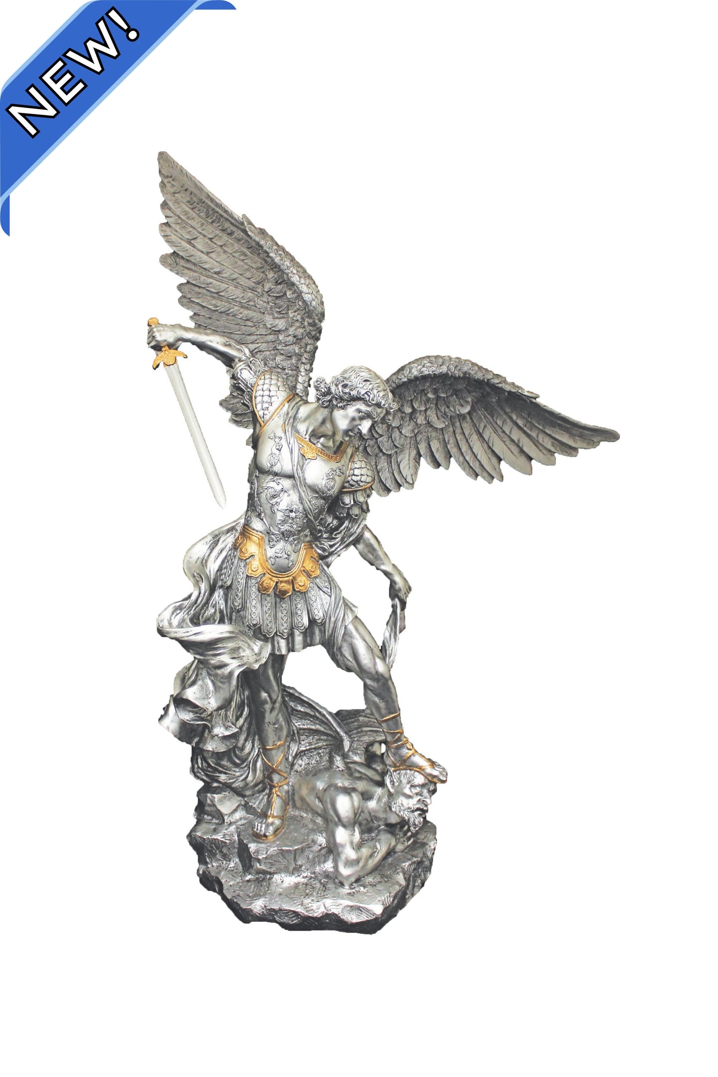 SR-77647-PE St. Michael in Pewter Style 21"