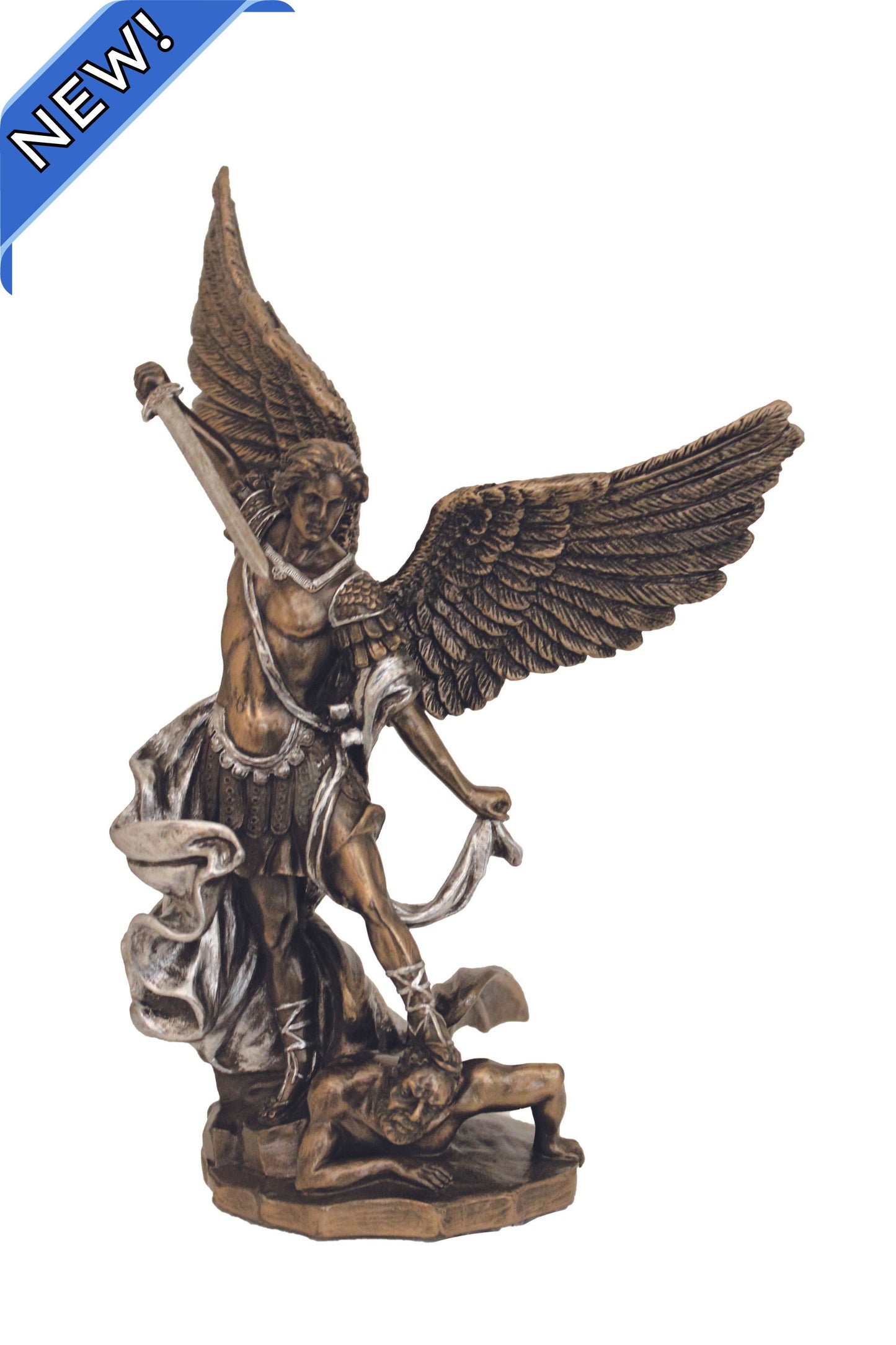 SR-76519-BP St. Michael in Cold Cast Bronze/Pewter Style 8"