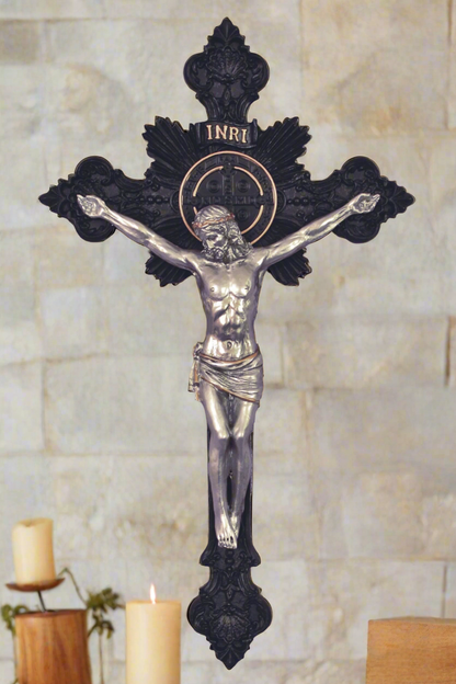 SR-76590-BLK St. Benedict Crucifix Black/Pewter Style 14 SR-76590-BLK St. Benedict Crucifix Black/Pewter Style 14