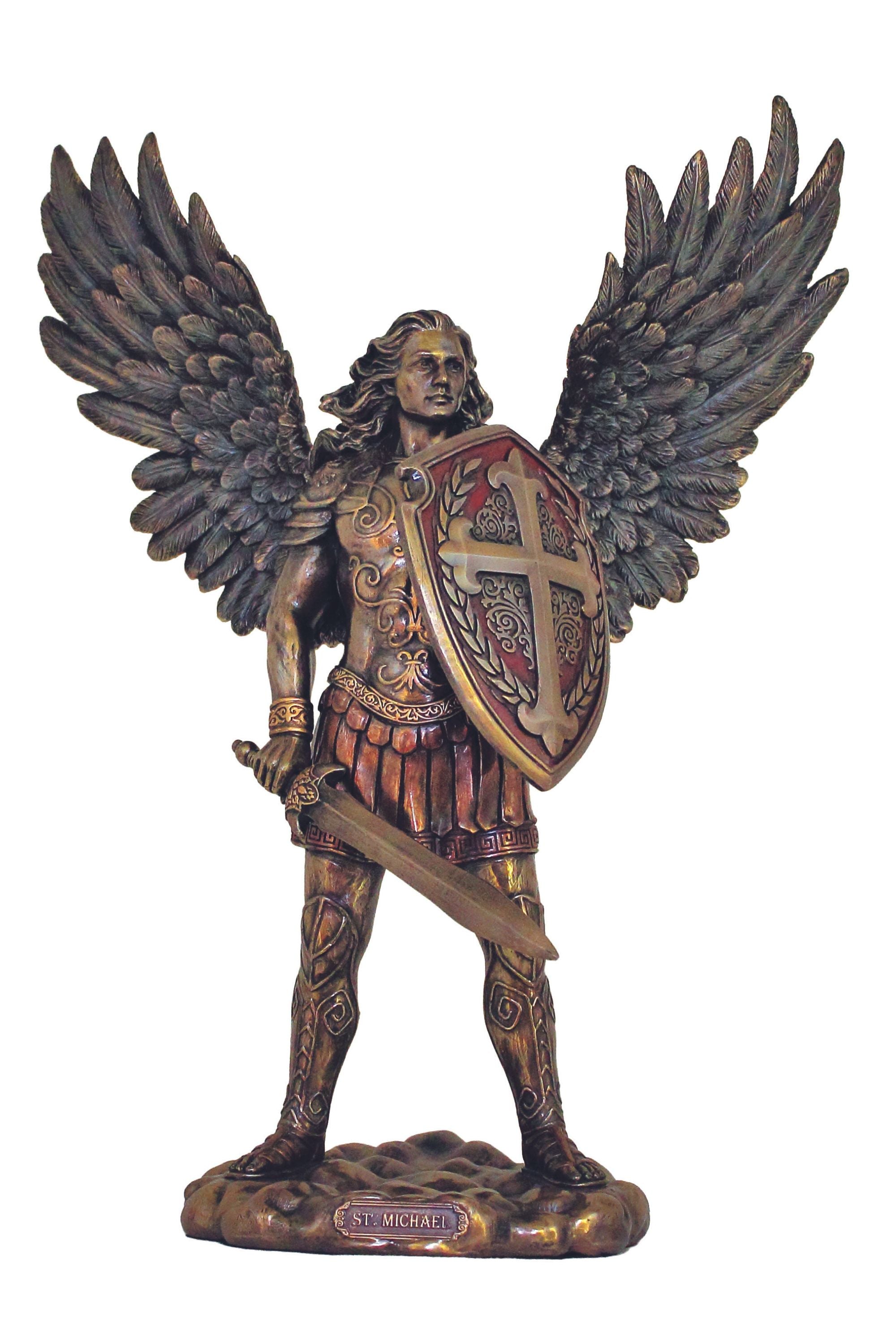 SR-77273 St. Micheal w/o Devil in Cold Cast Bronze 13.5