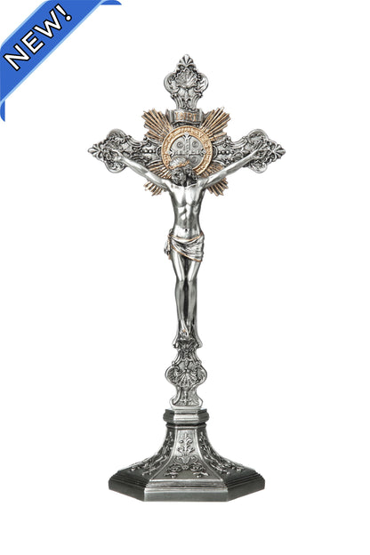 SR-77286-PE St. Benedict Crucifix in Pewter Style 24"/22"