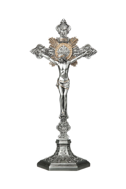 SR-77286-PE St. Benedict Crucifix in Pewter Style 24"/22"