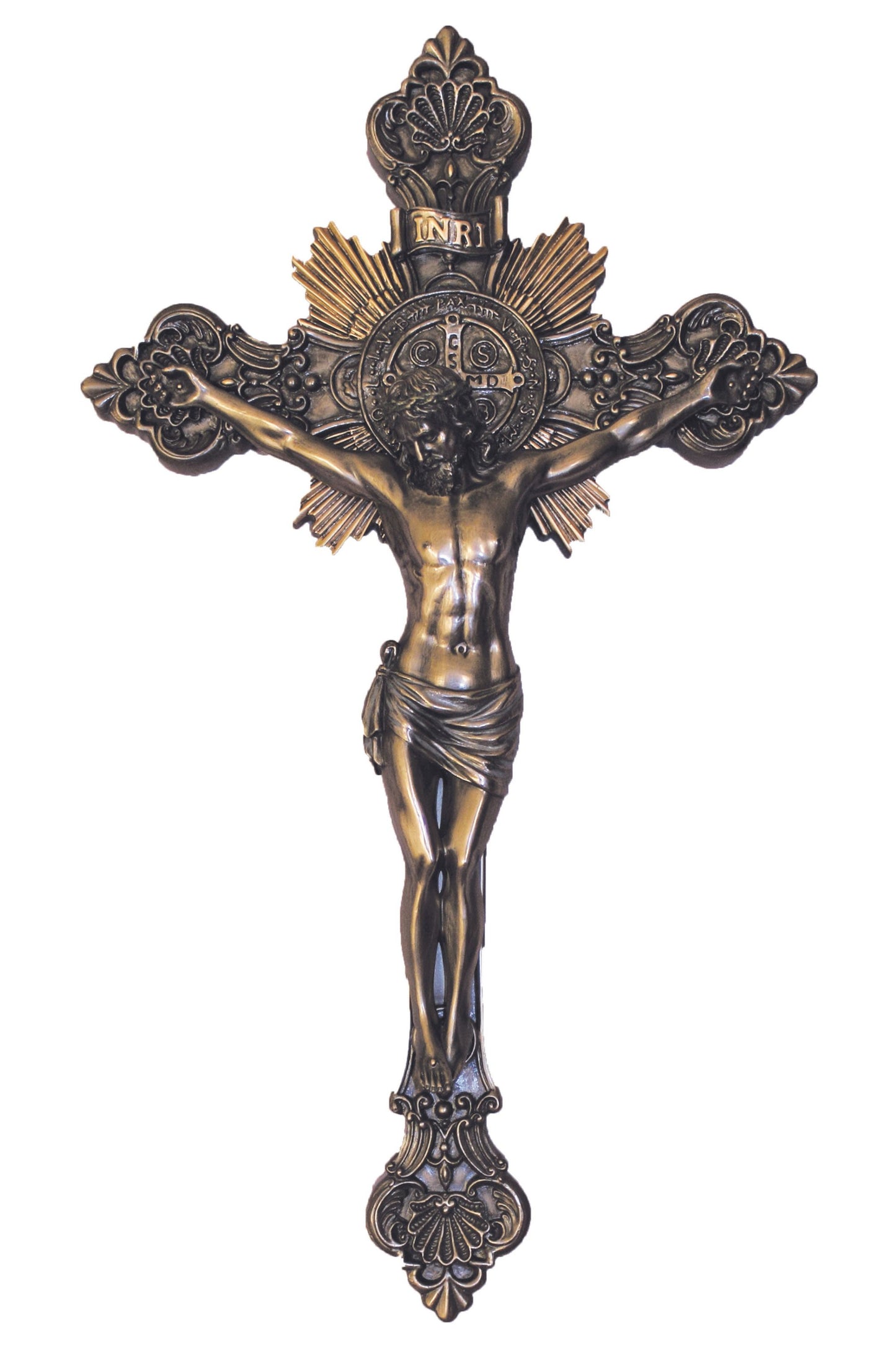SR-77673 St. Benedict Crucifix in Cold Cast Bronze 19"