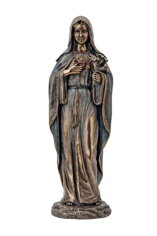 SR-77795 Immaculate Heart of Mary in Cold Cast Bronze 8"