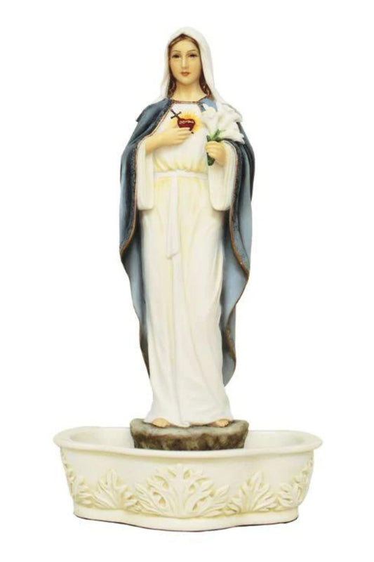 SR-77864-C Standing/Hanging Immaculate Heart of Mary Font in Color 9"