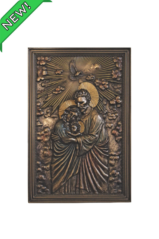 SR-78404 Holy Family Plaque in Cold Cast Bronze 6x9"