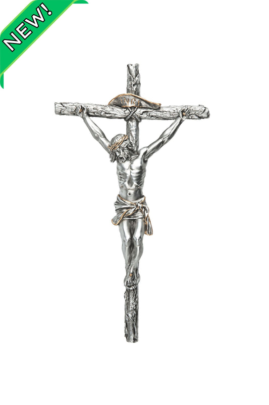 SR-78567-PE Crucifix in Pewter Style 10"