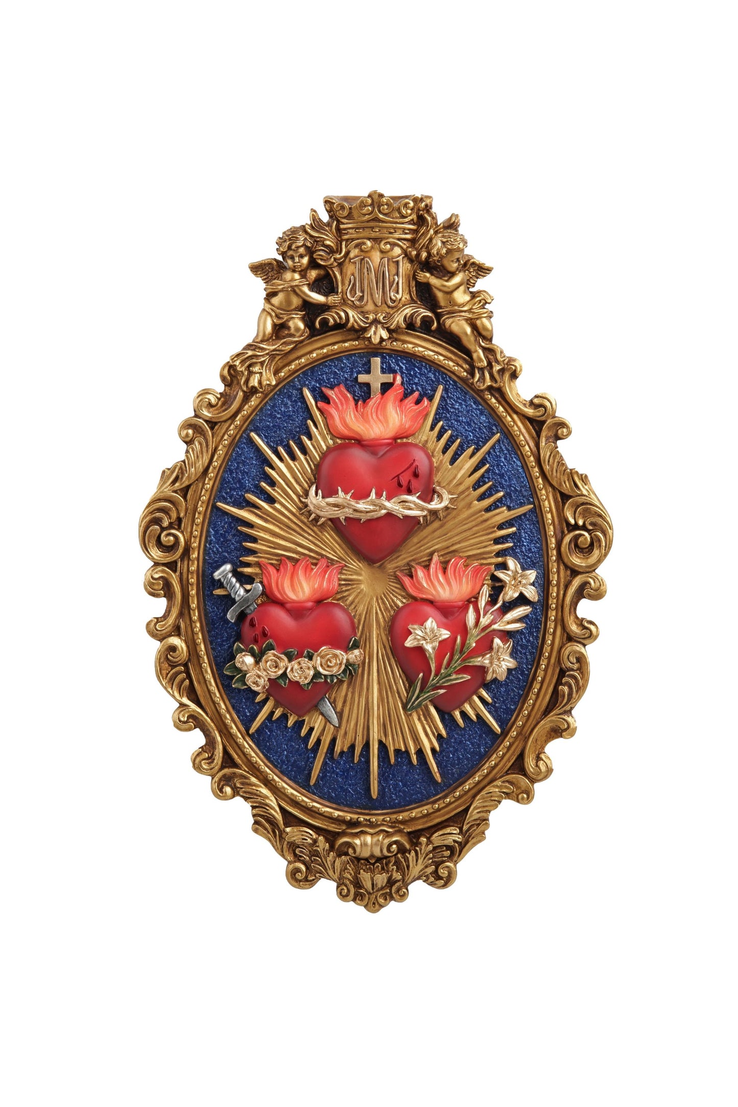 SR-78619-C Three Hearts Plaque in Color 9x14"