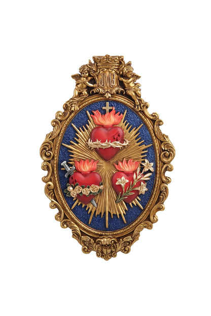 SR-78619-C Three Hearts Plaque in Color 9x14"