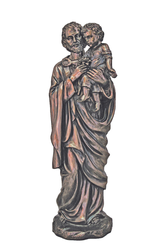 SRA-JC11 St. Joseph & Child in Cold Cast Bronze 11.5"