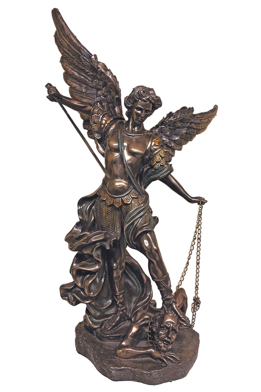 SRA-MIKE30 St. Michael in Cold Cast Bronze 30.5"