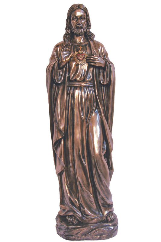 SRA-SHJ40 Sacred Heart of Jesus in Cold Cast Bronze 40"