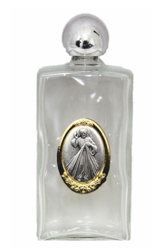 WB13-DM Divine Mercy Large Holy Water Bottle 2x5"