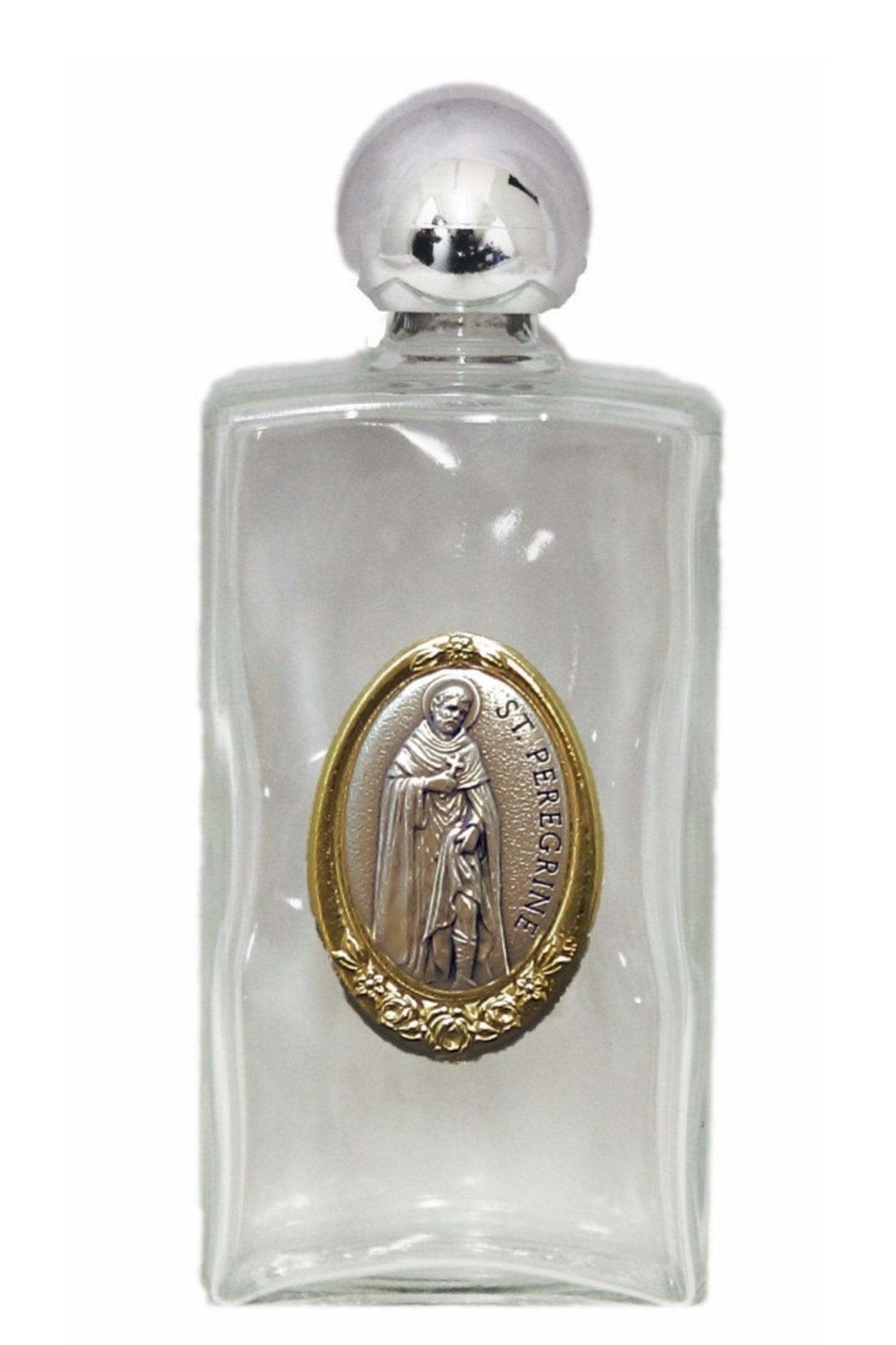 WB13-PER St. Peregrine Large Holy Water Bottle 2x5"