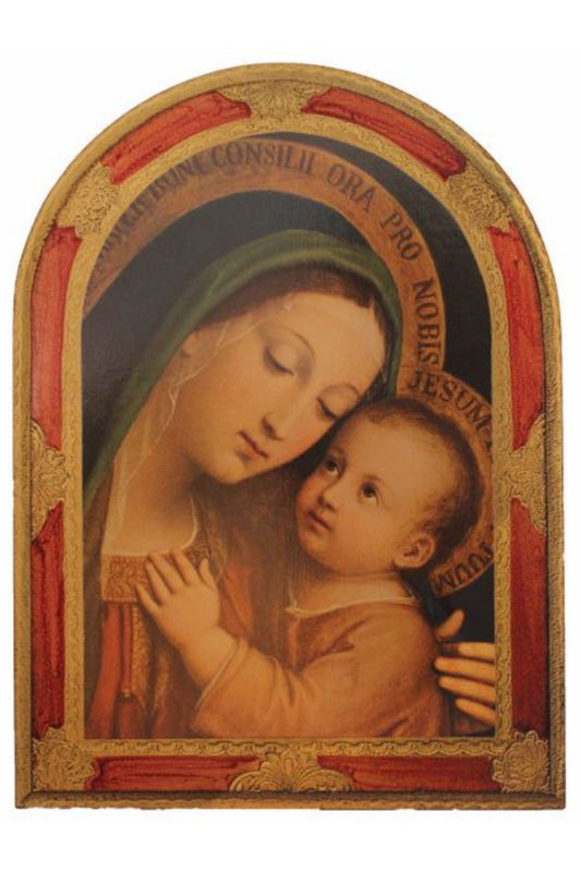 Z-28-S Our Lady of Good Counsel Florentine Plaque 12x15.5"