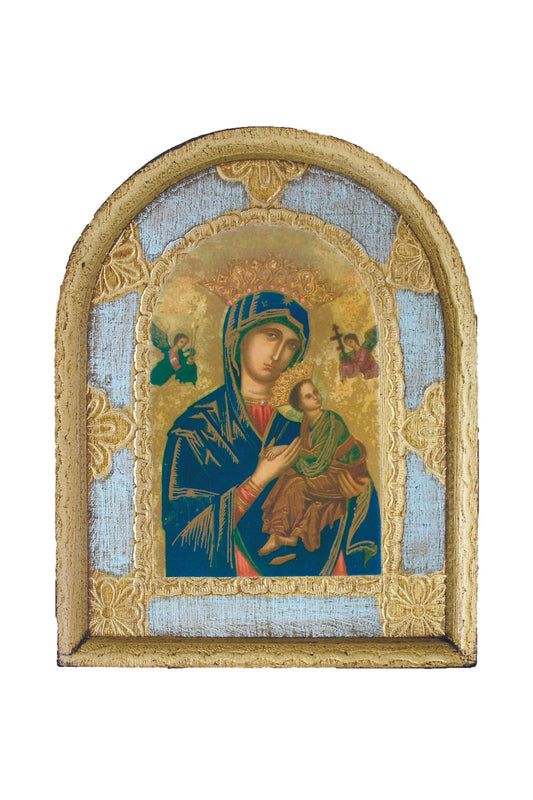 Z-527-P Our Lady of Perpetual Help Florentine Plaque 4.5x6"