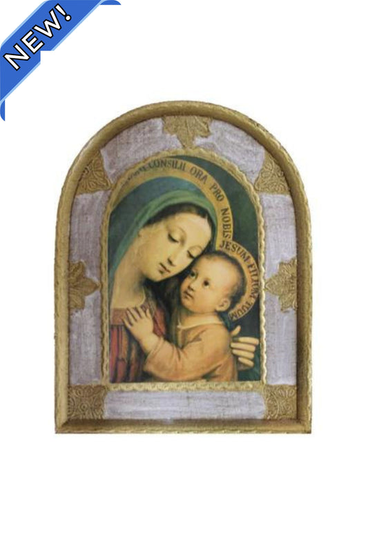 Z-530-30 Our Lady of Good Counsel Florentine plaque 5.5x7.5"