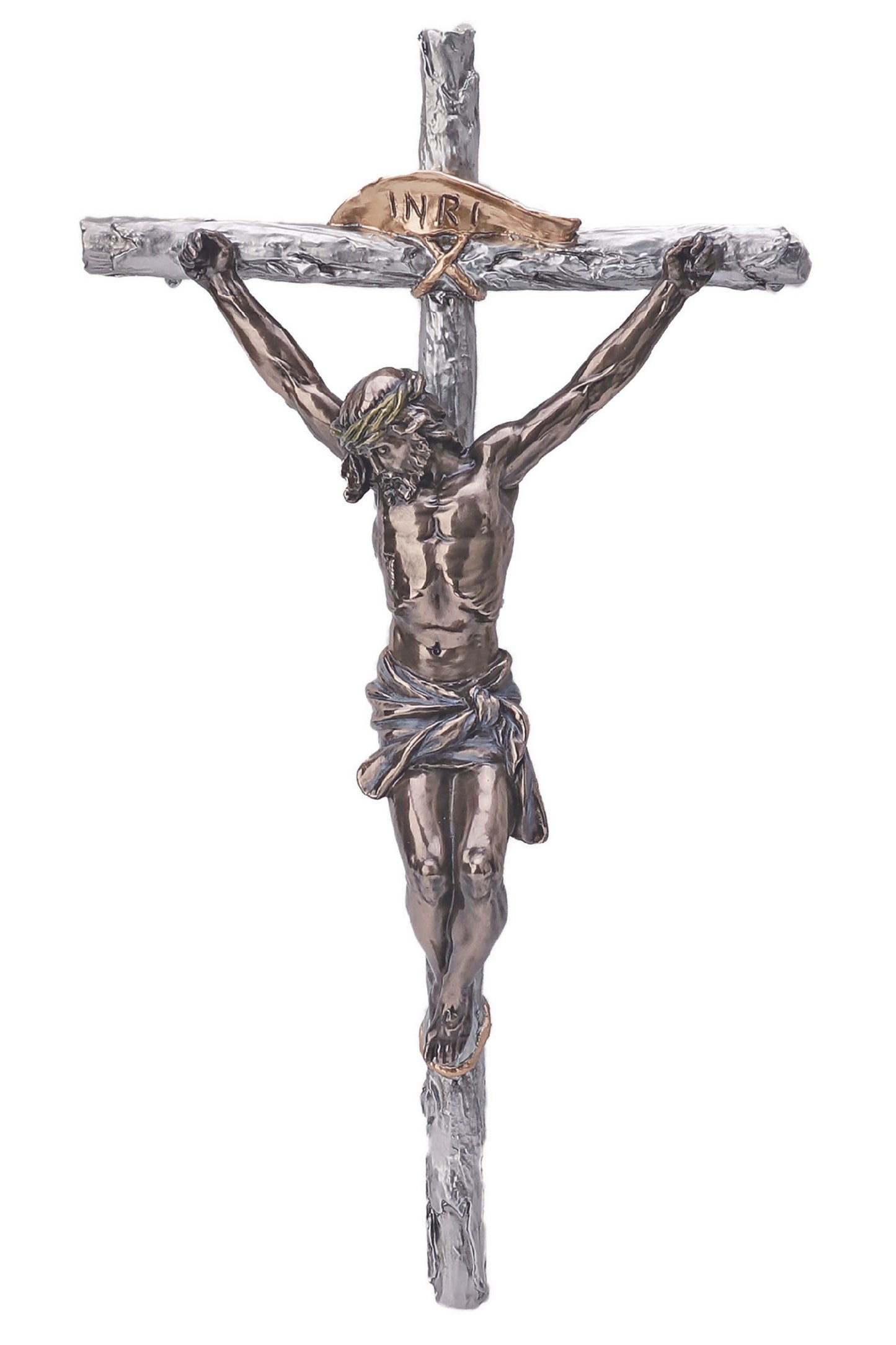SR-72690-PB Crucifix in Pewter Style/Cold Cast Bronze 16"