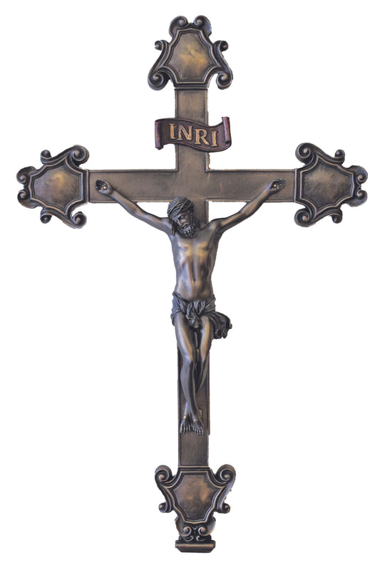 SR-73128 Crucifix in Cold Cast Bronze 16"