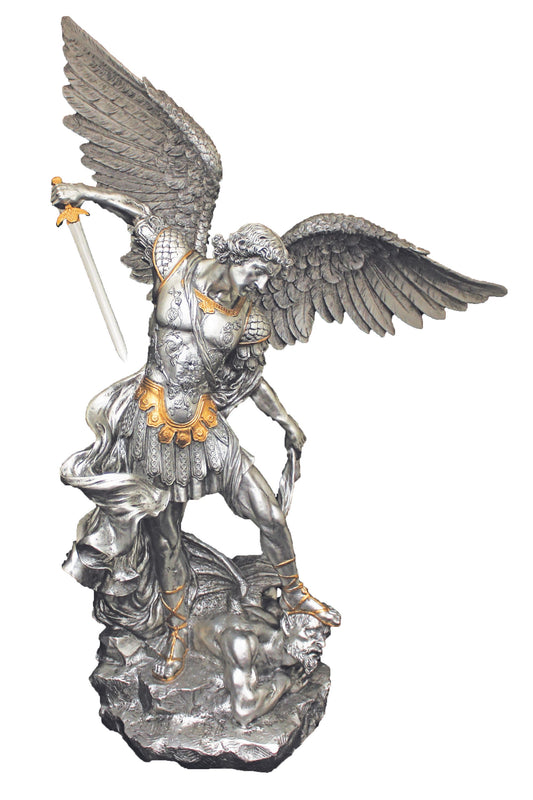 SR-74552-PE St. Michael in Pewter Style 29"