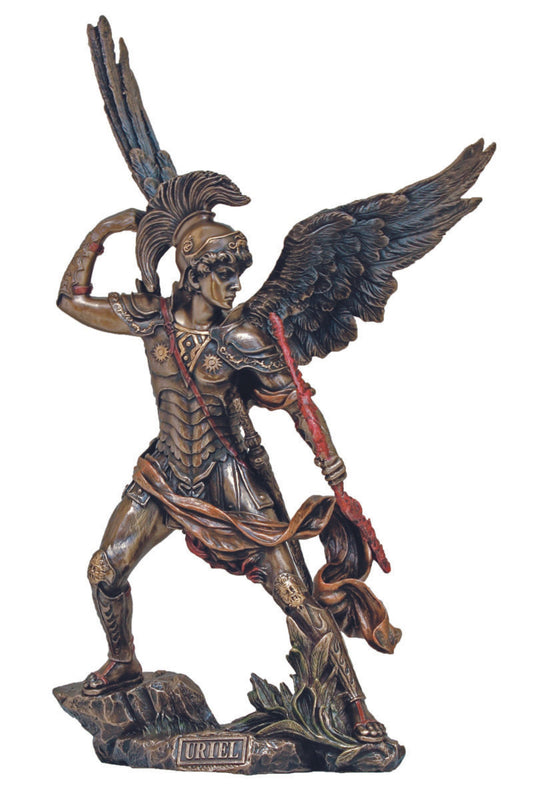 SR-74699 Archangel Uriel in Cold Cast Bronze 13.25"