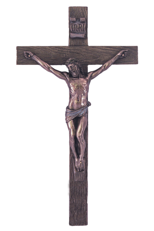SR-75216 Crucifix in Cold Cast Bronze 10"