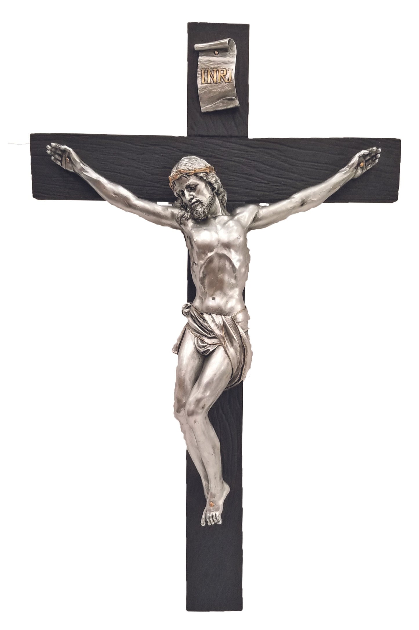 SR-75228-BLK Crucifix in Black/Pewter Style 17"