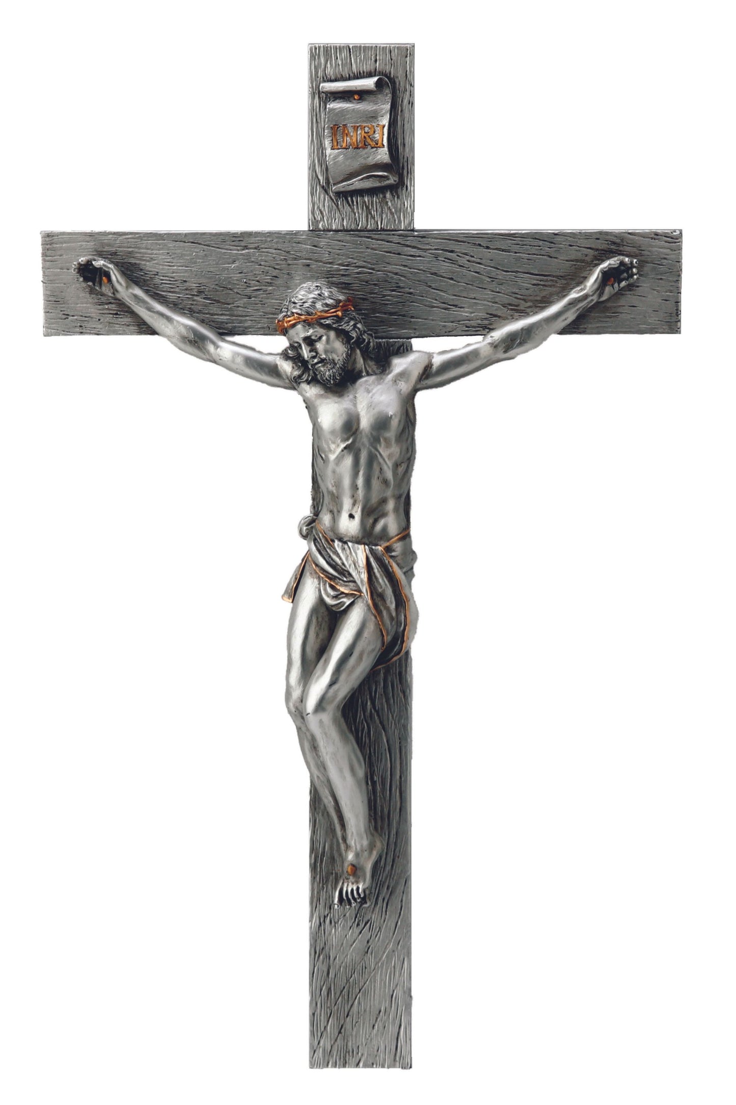 SR-75228-PE Crucifix in Pewter Style 17"
