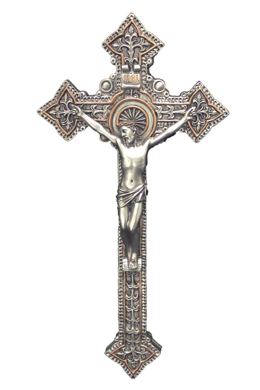 SR-75417-PE Crucifix in Pewter Style 9"