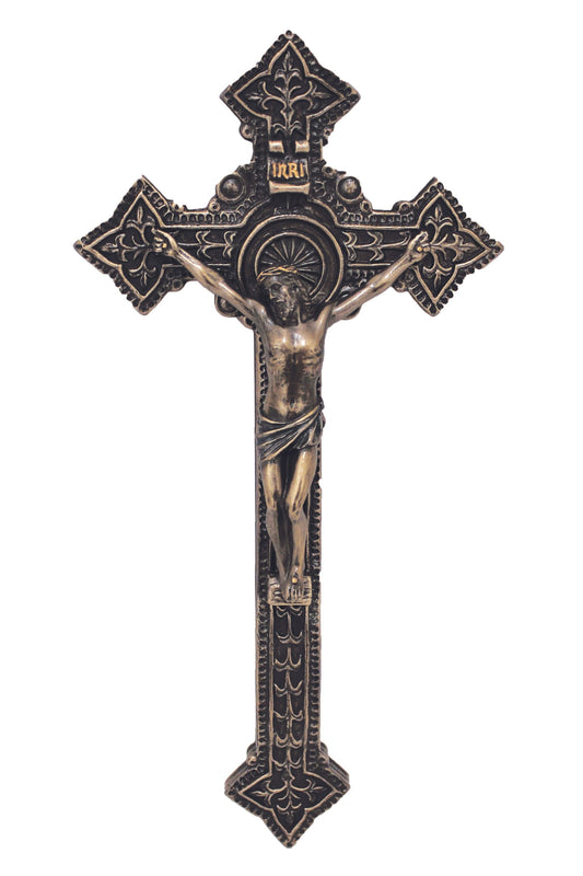 SR-75417 Crucifix in Cold Cast Bronze 9"