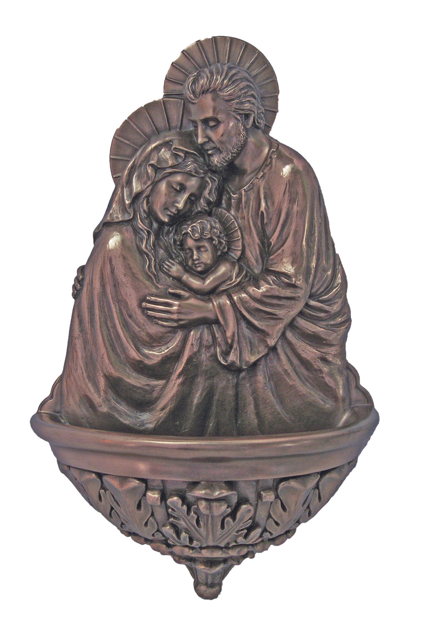SR-75428 Holy Family Font in Cold Cast Bronze 9"