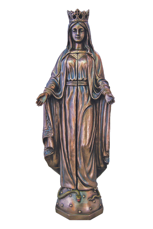 SR-75630 Our Lady of Sorrows Triptych in Cold Cast Bronze 11"