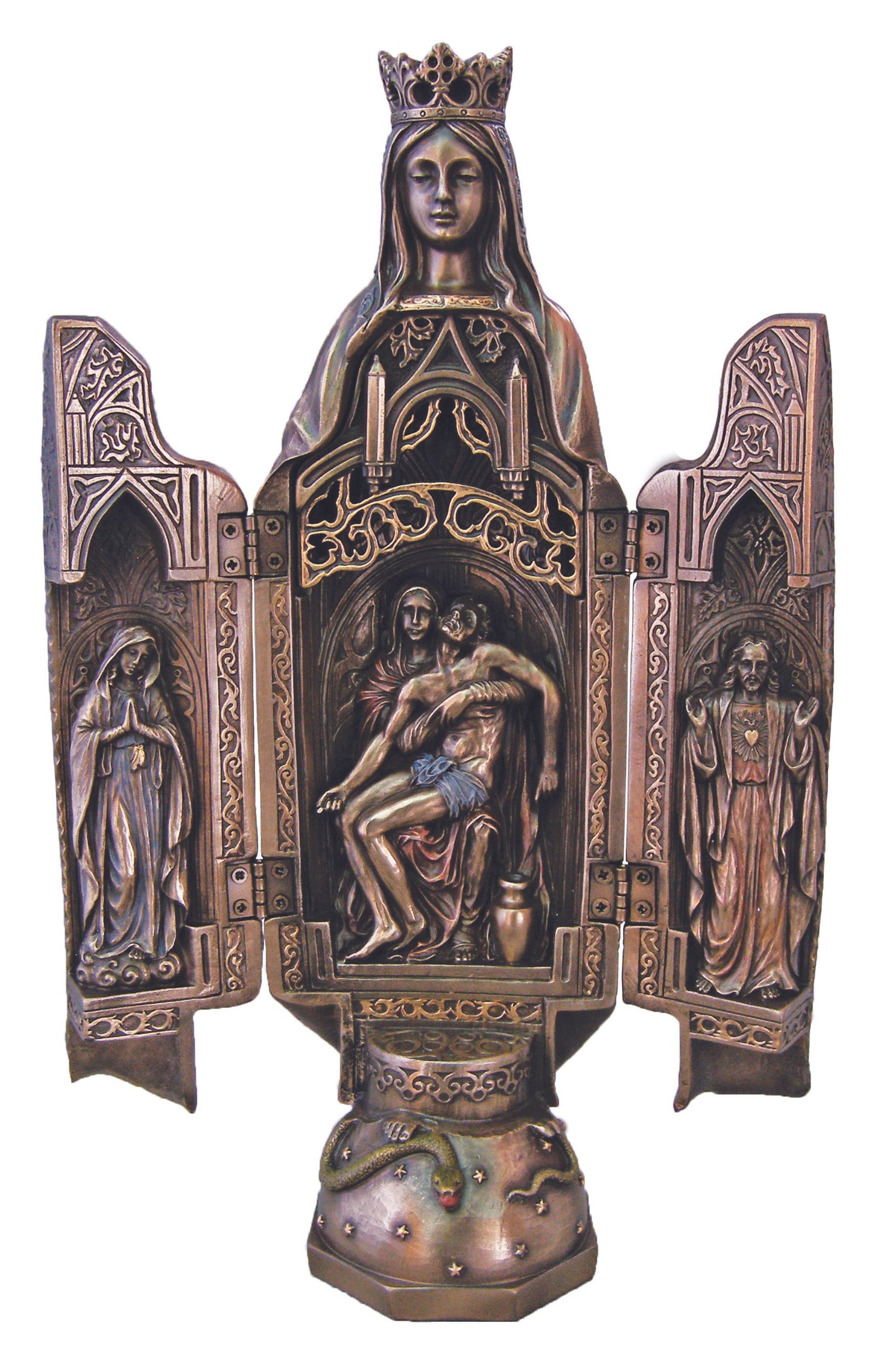 SR-75630 Our Lady of Sorrows Triptych in Cold Cast Bronze 11 ...