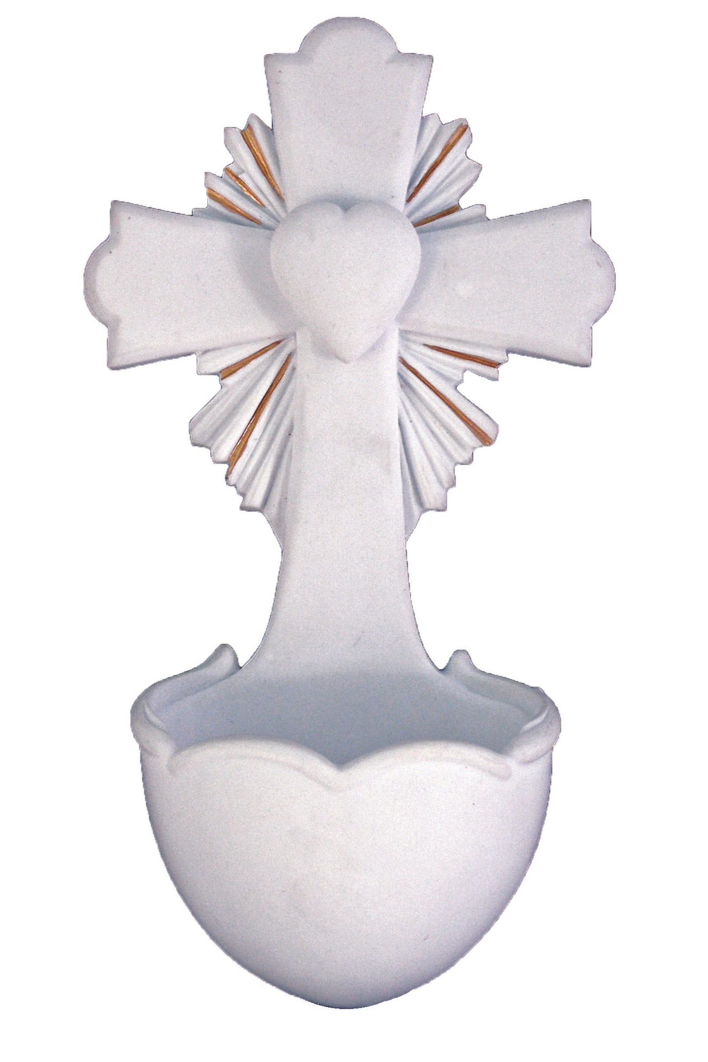 SR-75754-WG Crucifixion Heart Font in White 6"