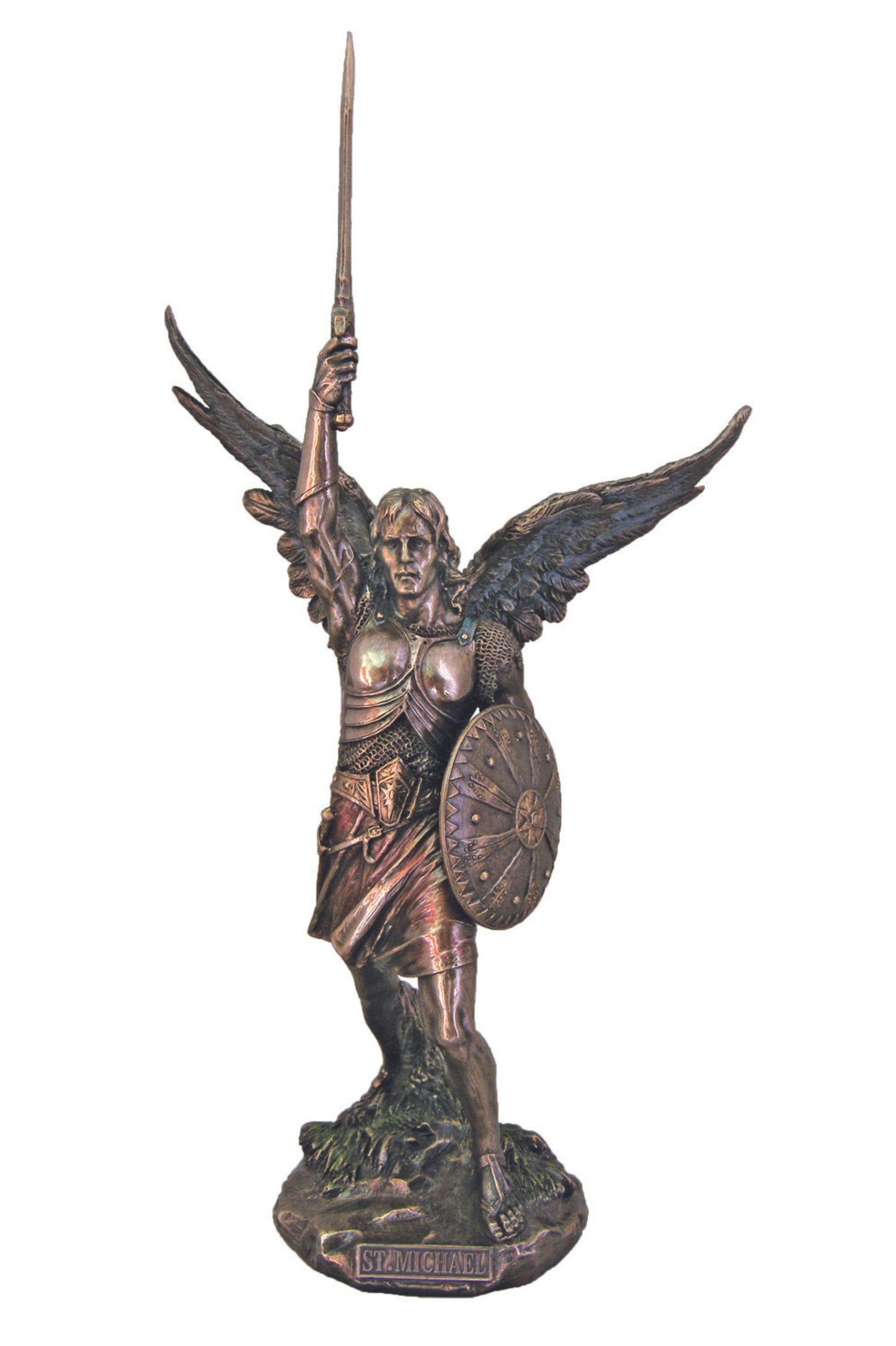 SR-75889 St. Michael w/o Devil in Cold Cast Bronze 14"