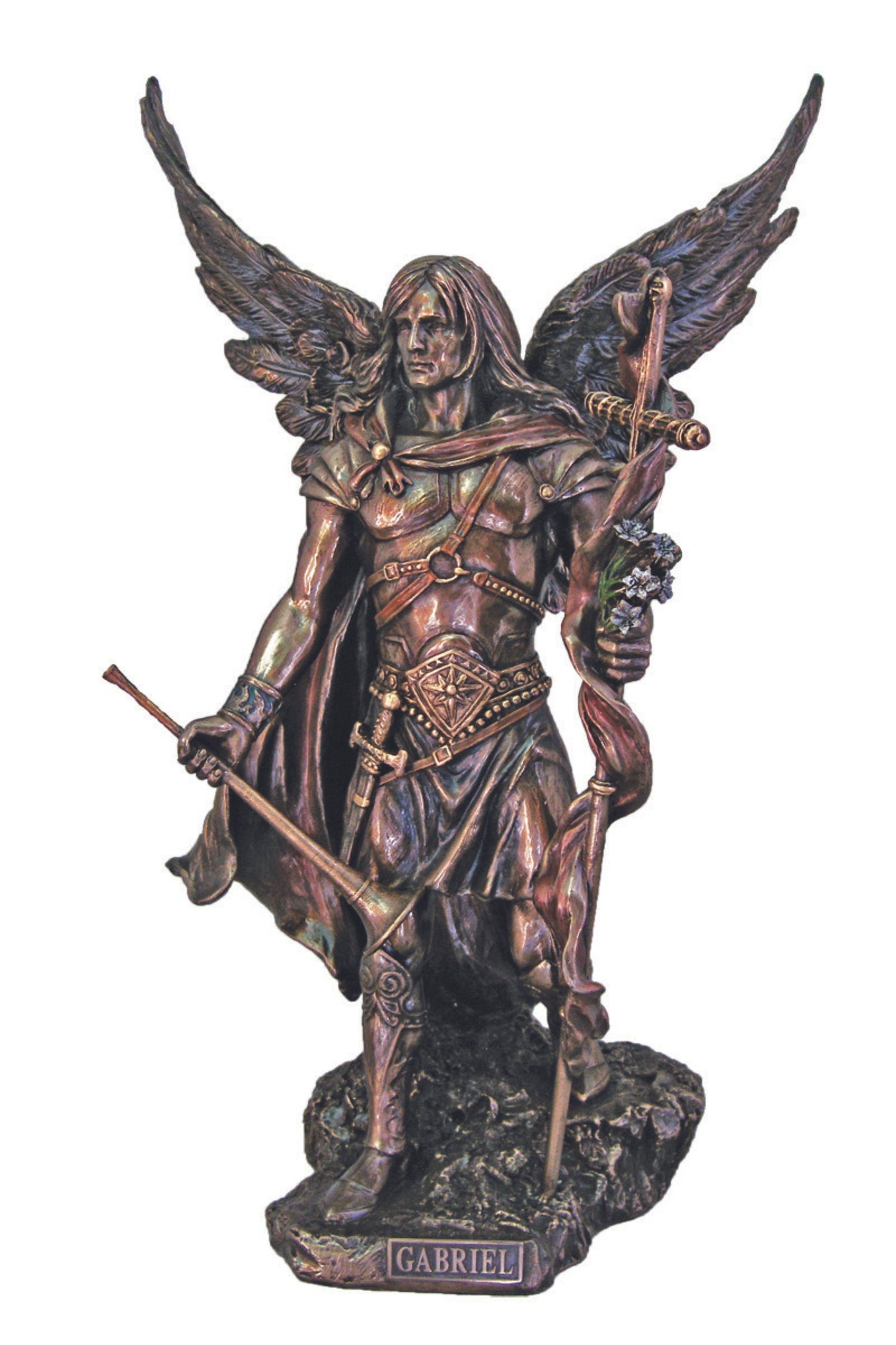 SR-75901 Archangel Gabriel in Cold Cast Bronze 13.75"