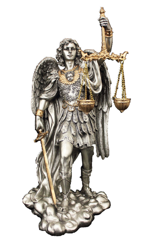 SR-75978-PE St. Michael-Scales in Pewter Style 11"