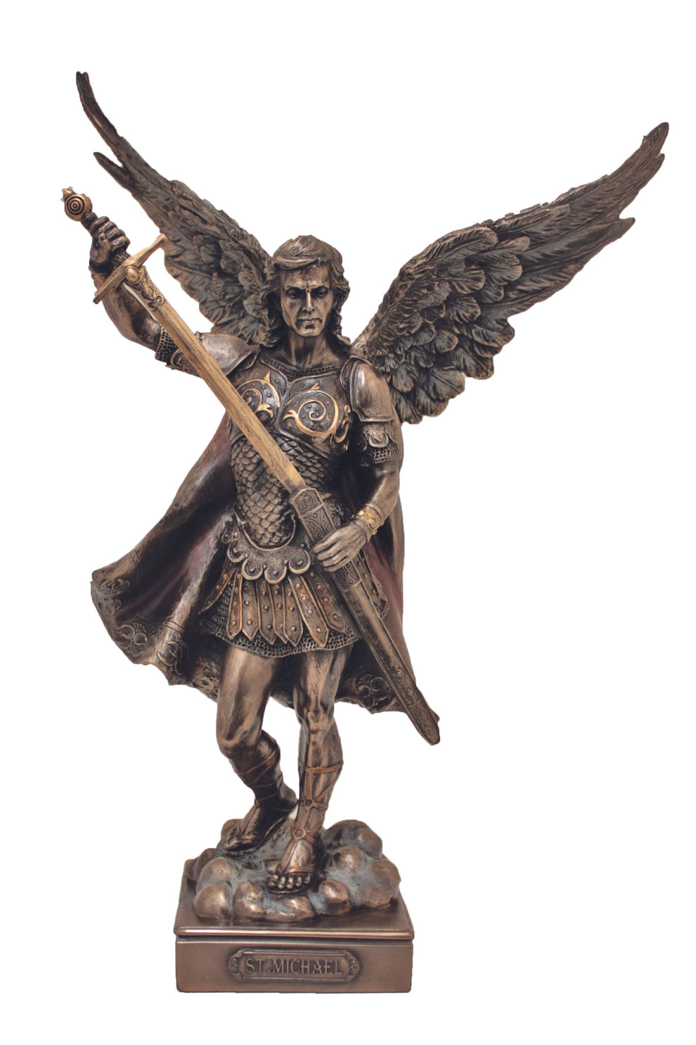 SR-75993 St. Michael w/o Devil in Cold Cast Bronze 13.5