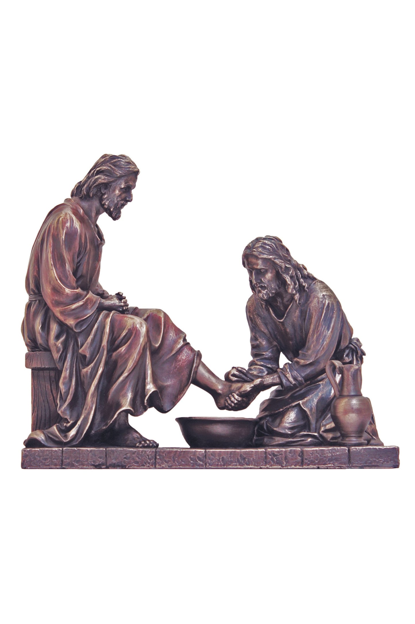SR-76001 Christ Washing Feet in Cold Cast Bronze 8.5x8"