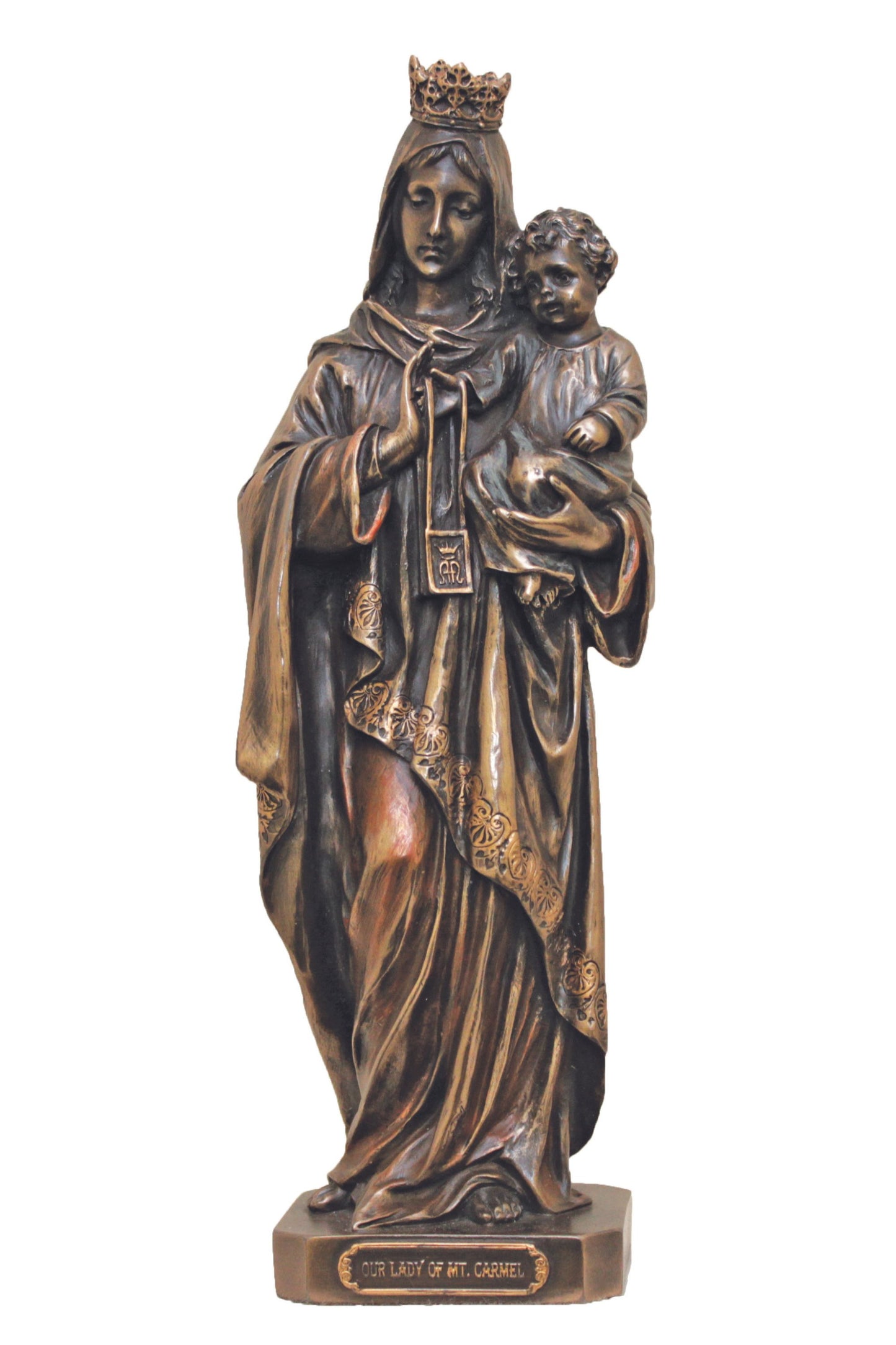 SR-76177 Our Lady of Mt. Carmel in Cold Cast Bronze 10"