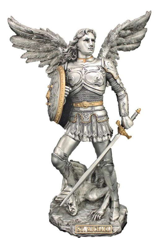 SR-76311-PE Archangel Michael in Pewter Style 9"