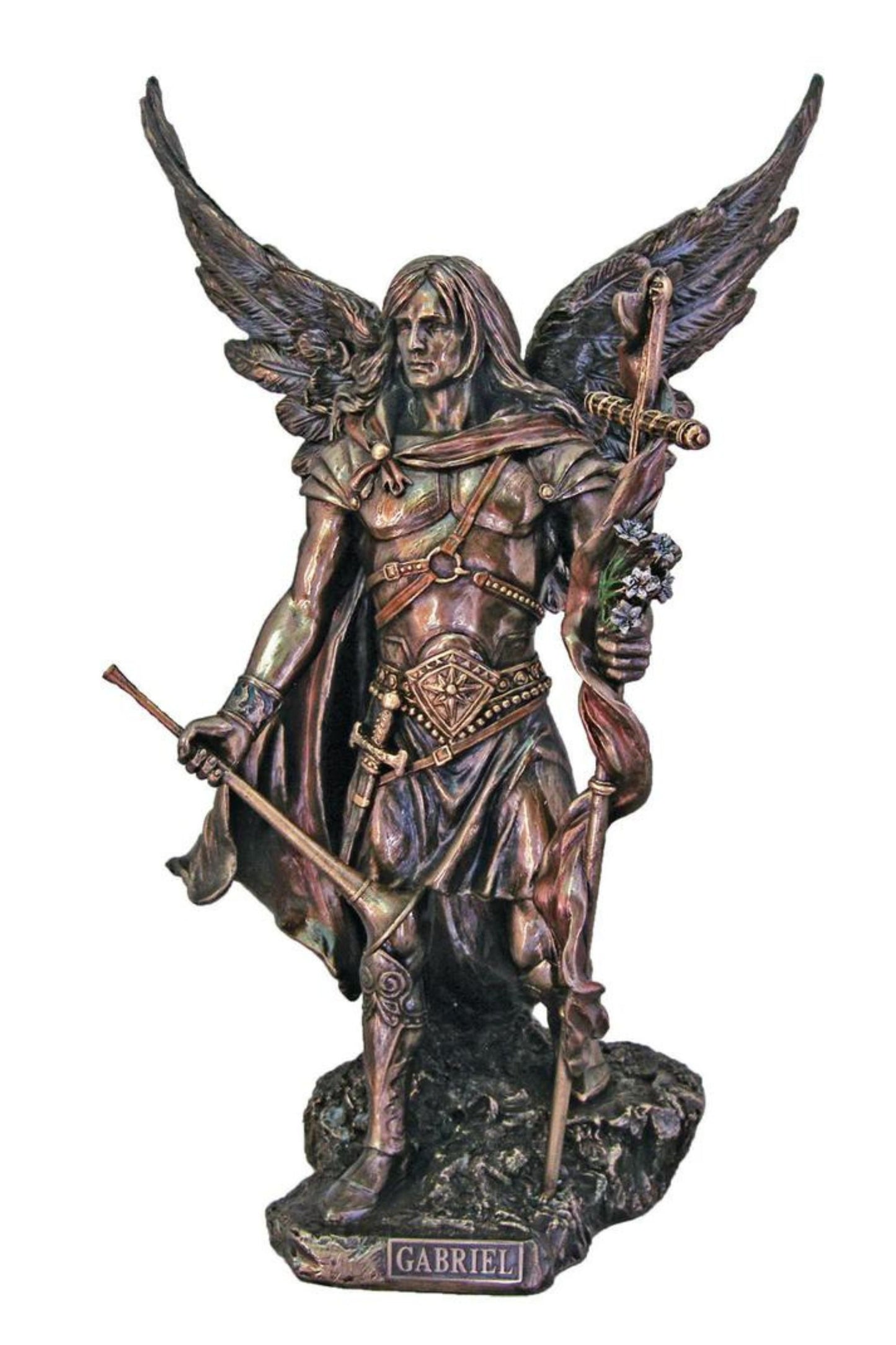SR-76312 Archangel Gabriel in Cold Cast Bronze 9"