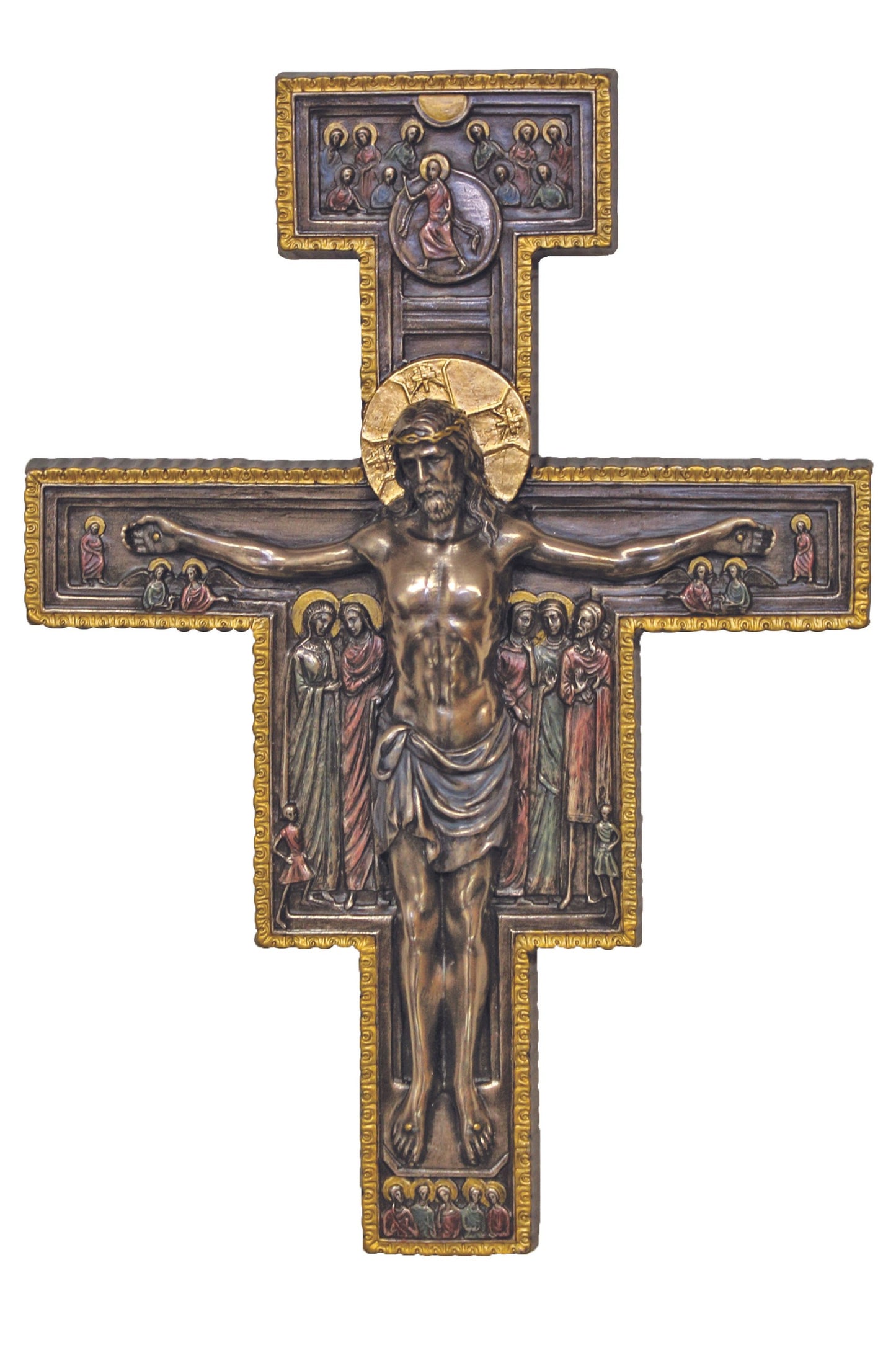 SR-76405 San Damian Crucifix in Cold Cast Bronze 7x10"