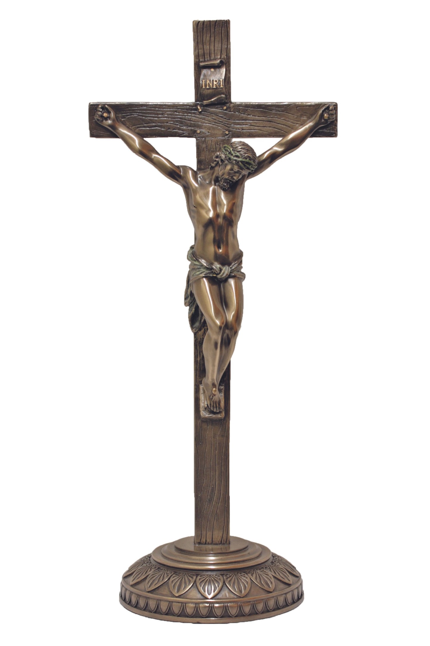 SR-76426 Standing Crucifix in Cold Cast Bronze 13.75"