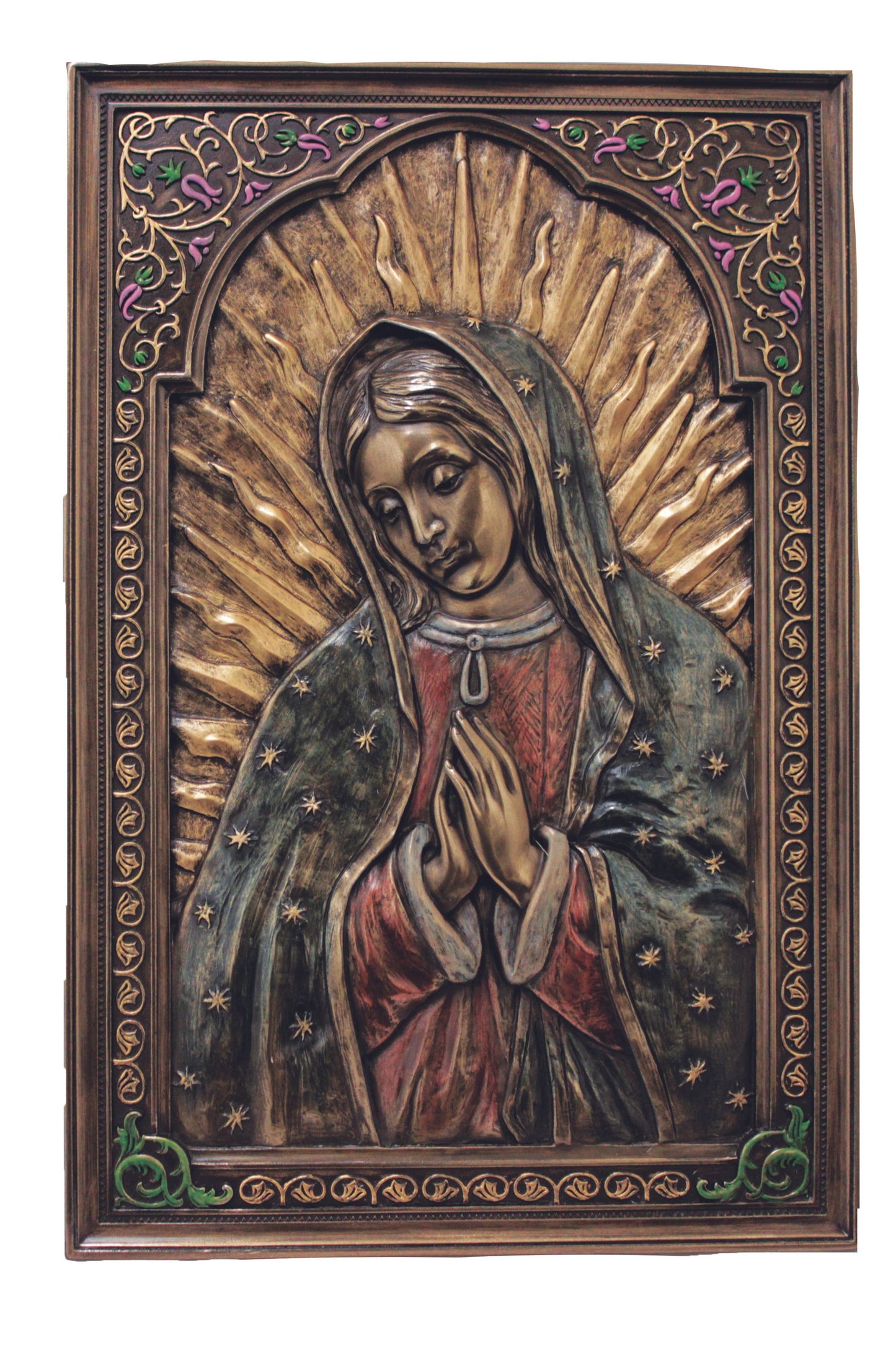 SR-76550 Our Lady of Guadalupe Plaque in Cold Cast Bronze 6x9"