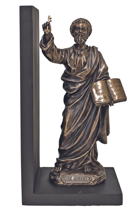 SR-76622 St. Peter Bookend in Cold Cast Bronze 9.5"