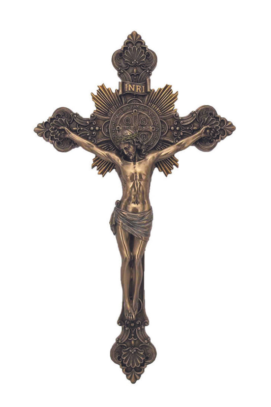 SR-76719 St. Benedict Crucifix in Cold Cast Bronze  7.75"