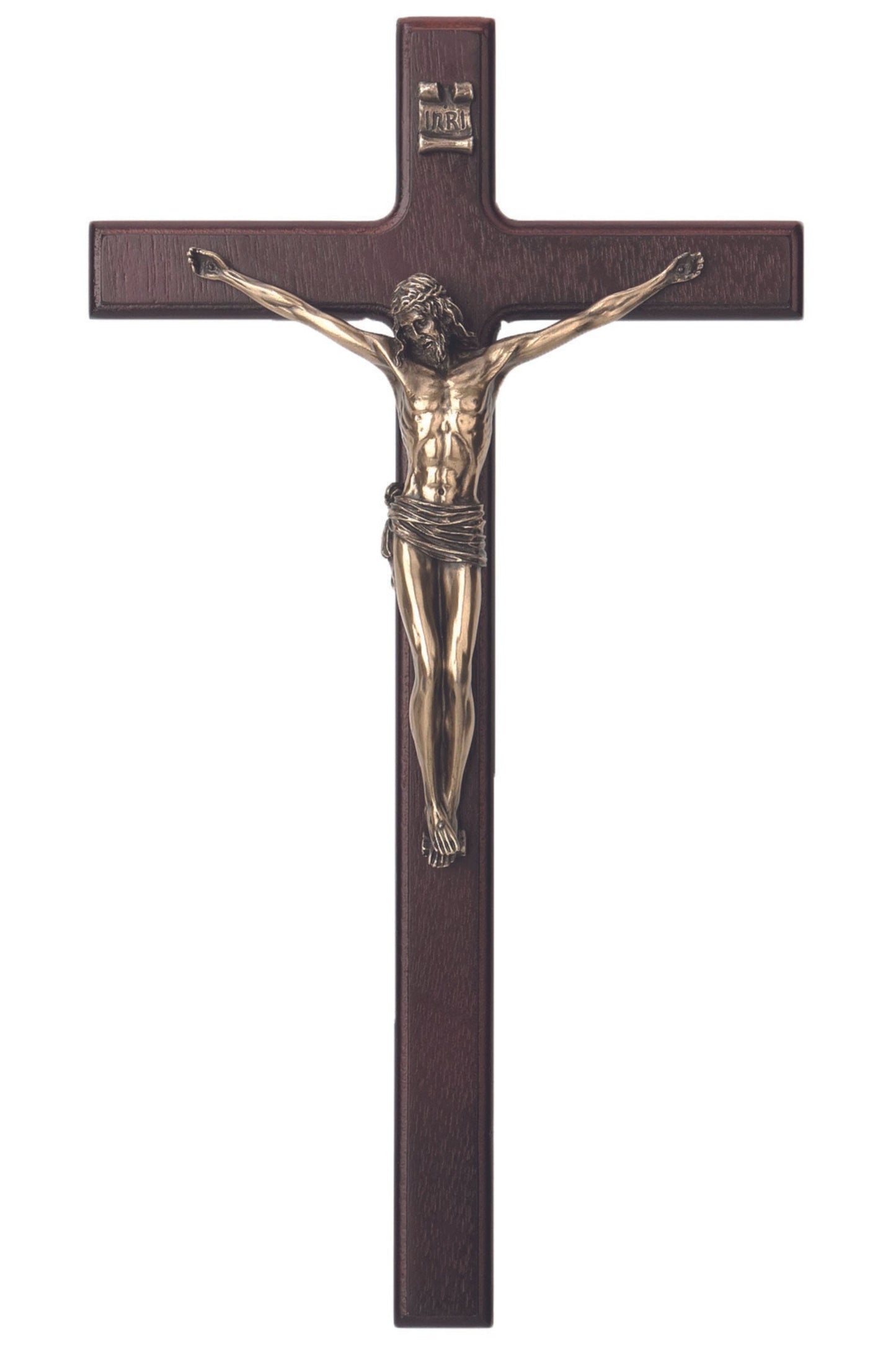 SR-76807 Wood Crucifix with Cold Cast Bronze Corpus 10.5"