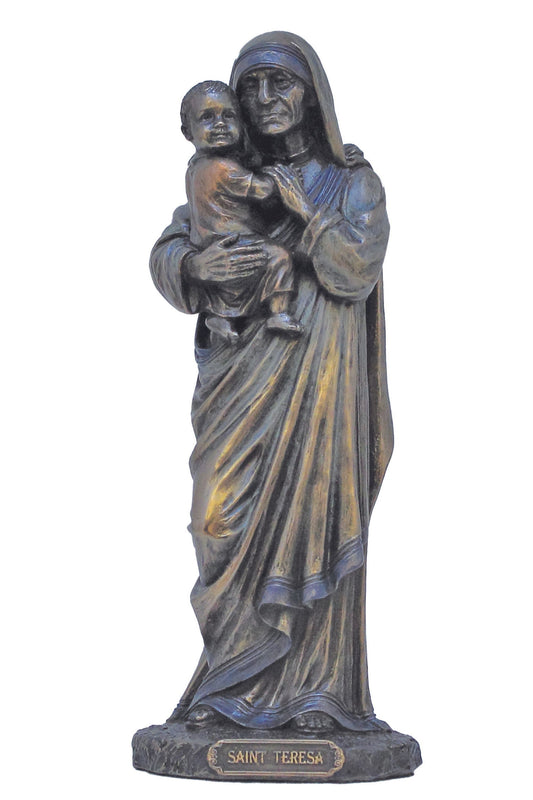 SR-77143 St. Teresa of Calcutta in Cold Cast Bronze 8"